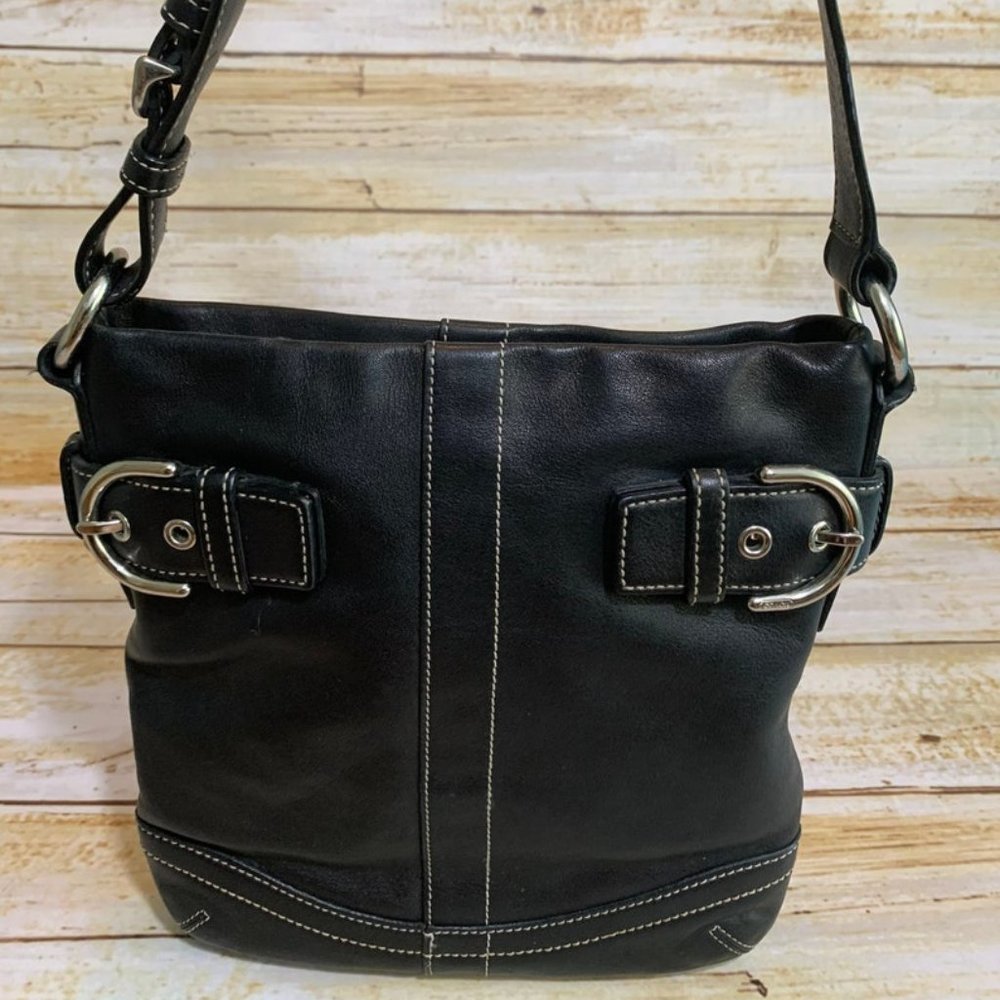 Coach Soho Black Leather Shoulder Bag